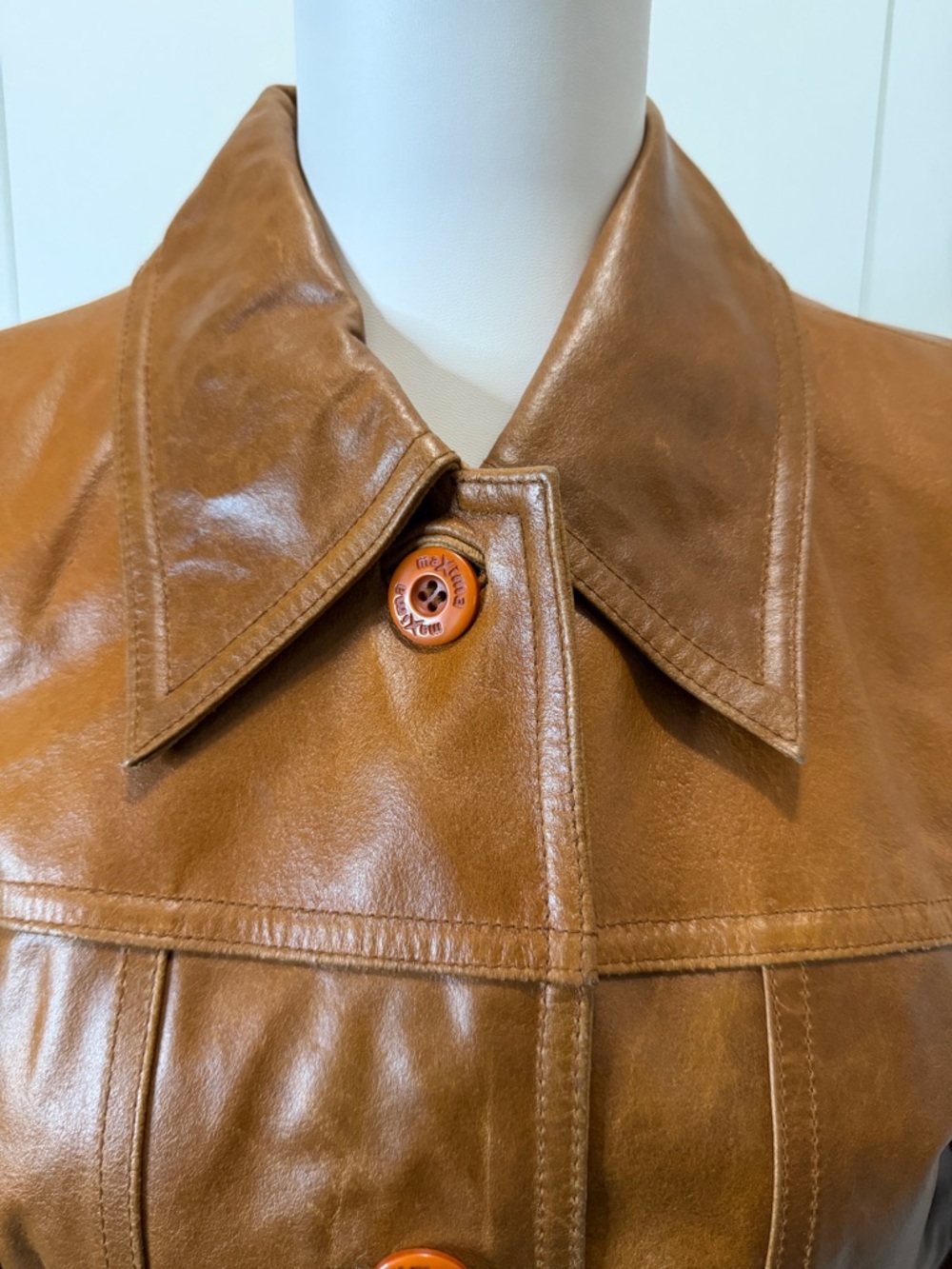 Wilsons Leather Maxima Tan Brown Leather Trench Coat - Picture 5 of 12